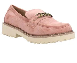 Dawn Move Faux Suede Loafers In Blush