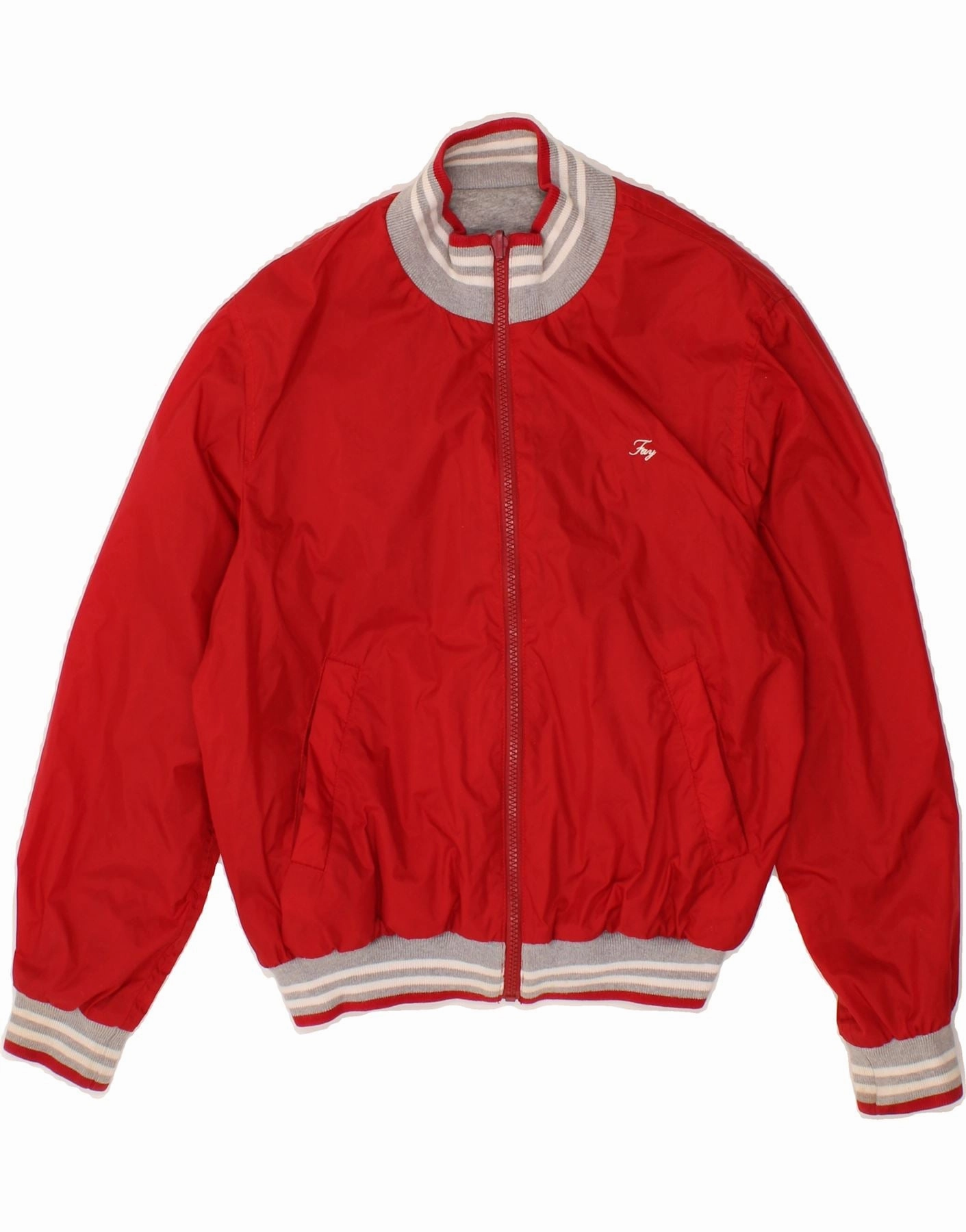 FAY Boys Graphic Reversible Jacket 11-12 Years Red Polyamide Mid-layer Articulated Seams