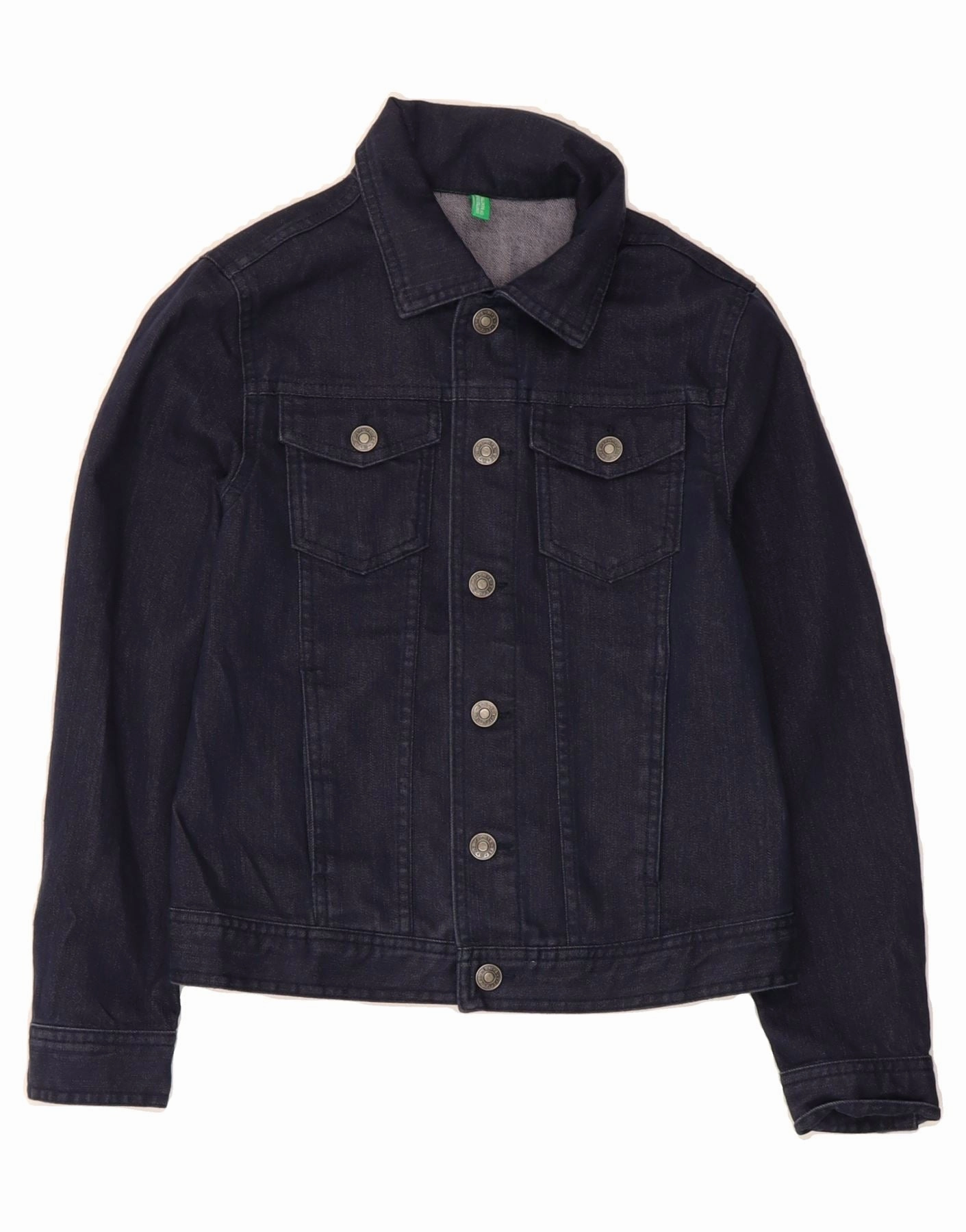 Tolerance Sport Edge BENETTON Boys Denim Jacket 8-9 Years Large Navy Blue Cotton