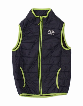 UMBRO Boys Padded Gilet 7-8 Years Small Navy Blue Chilly Day