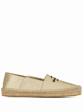 Ferragamo Logo-Embroidered Metallic Espadrilles Grip Ready Gloss Glow