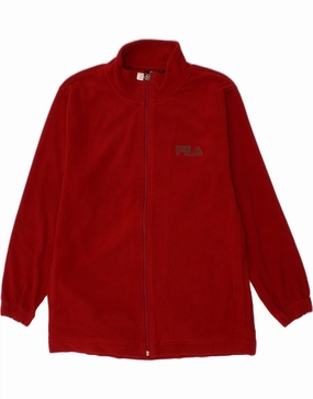 Quick Fit FILA Boys Fleece Jacket 13-14 Years Red Polyester