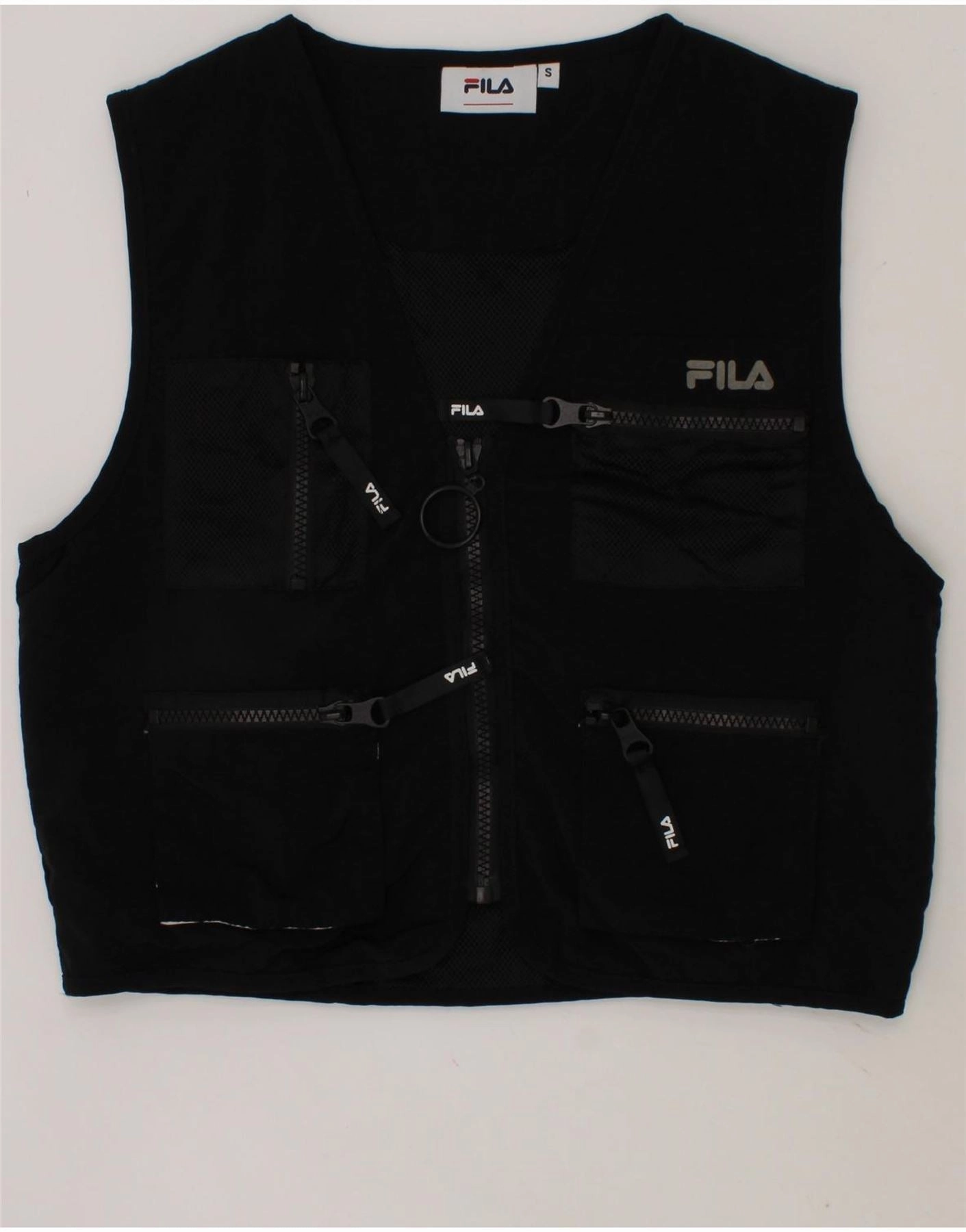 Snow Friendly FILA Boys Graphic Utility Gilet 10-11 Years Small  Black Nylon