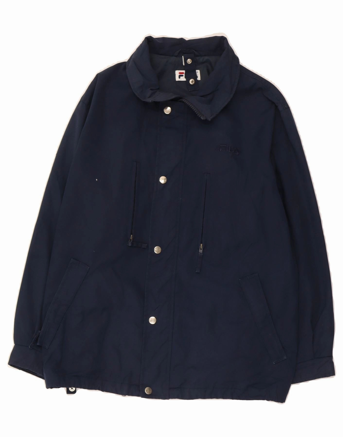 FILA Boys Windbreaker Jacket 13-14 Years  Navy Blue Polyester Multi Pocket