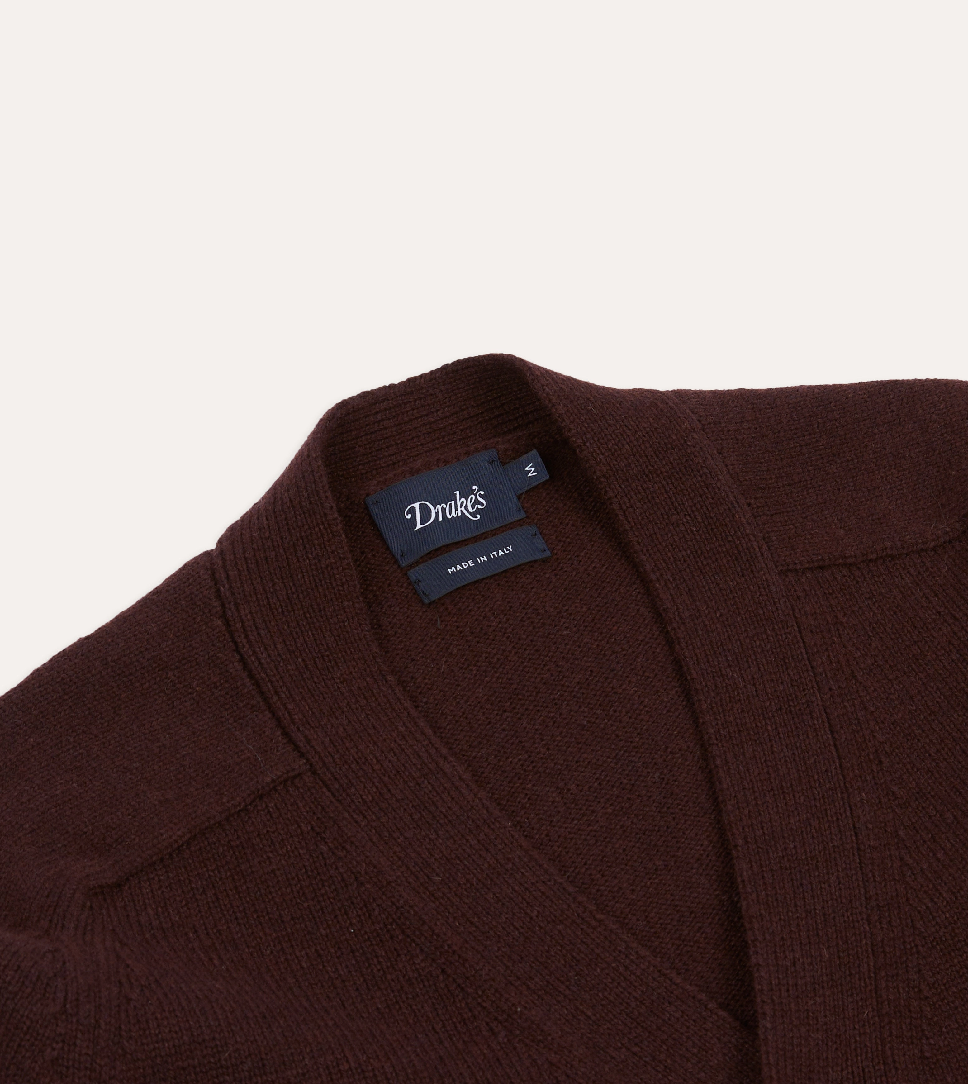 Dark Brown Lambswool 6 Button Cardigan Knit Density Options