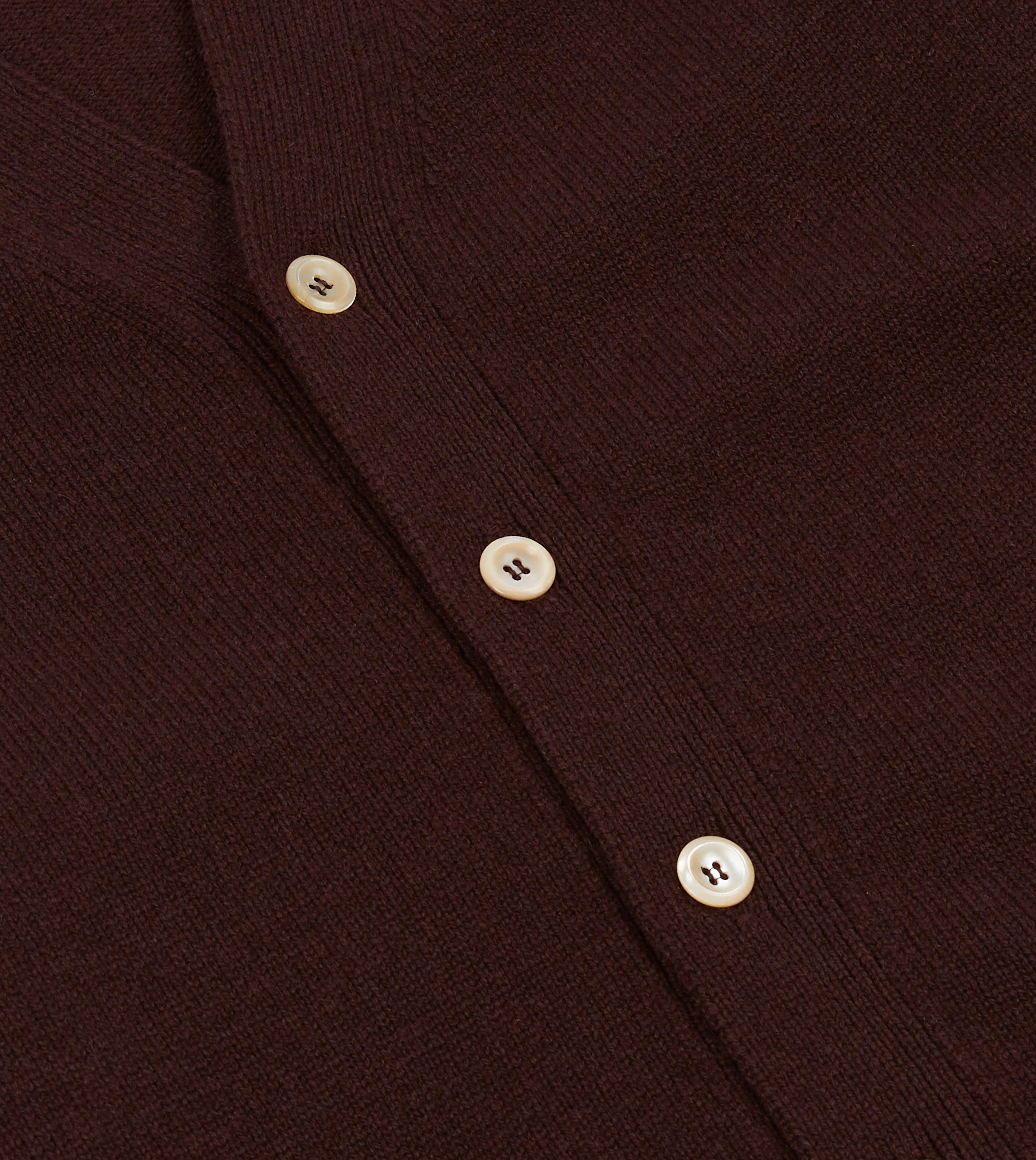 Soft Drape luxe feel Dark Brown Lambswool 6 Button Cardigan