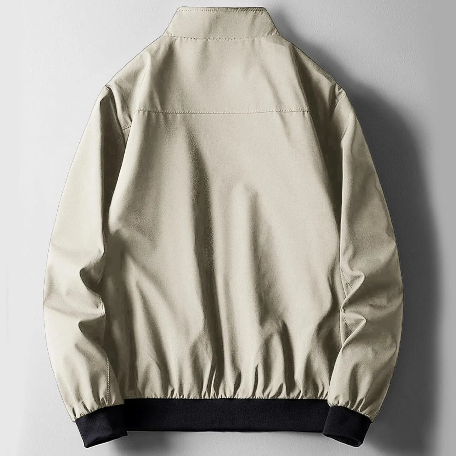 Finelylove Jacket Coat for Men Lightweight Long Sleeve Stand Collar Bomber Jacket Active Outdoor Windbreaker with Pocket