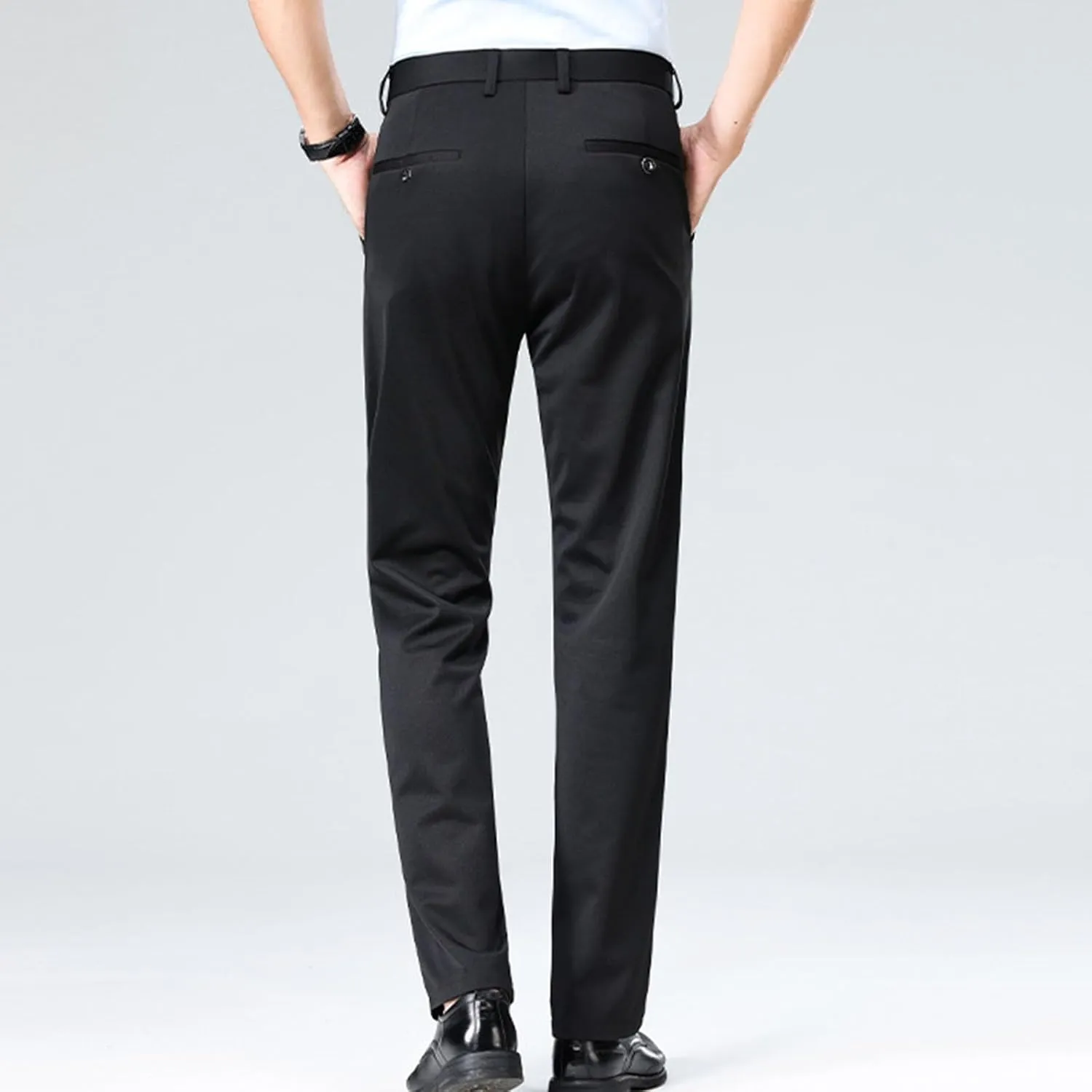 Finelylove Mens Suit Pants Flex Slim Fit Dress Pants Cinch Bottom Flat Front Tapered Chino Pants with Elastic Waistband