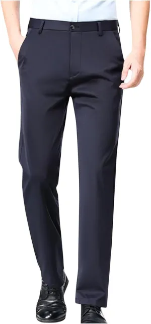 Finelylove Mens Suit Pants Flex Slim Fit Dress Pants Cinch Bottom Flat Front Tapered Chino Pants with Elastic Waistband