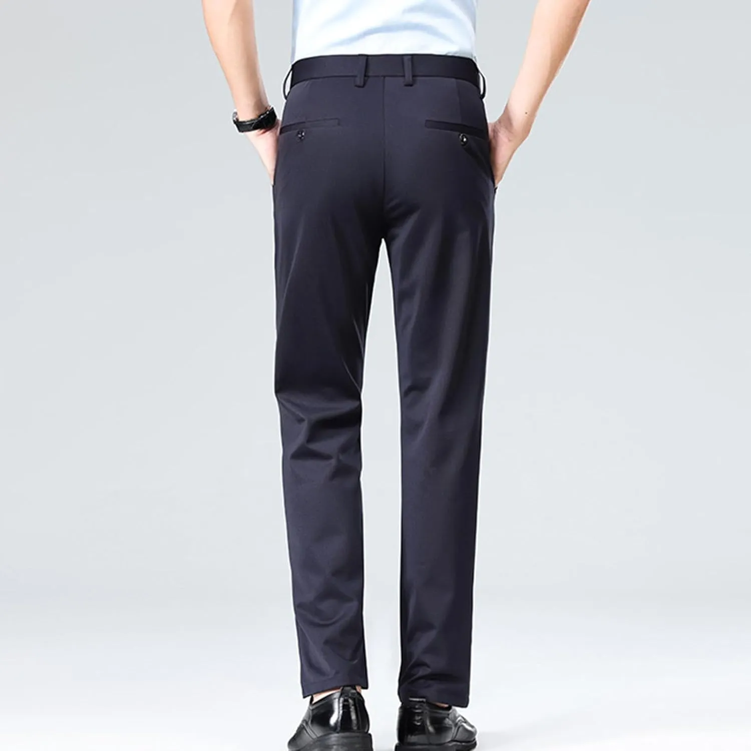 Finelylove Mens Suit Pants Flex Slim Fit Dress Pants Cinch Bottom Flat Front Tapered Chino Pants with Elastic Waistband
