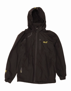suitable for religious ceremonies JACK WOLFSKIN Boys Graphic Hooded Windbreaker Jacket 15-16 Years 3XL Black