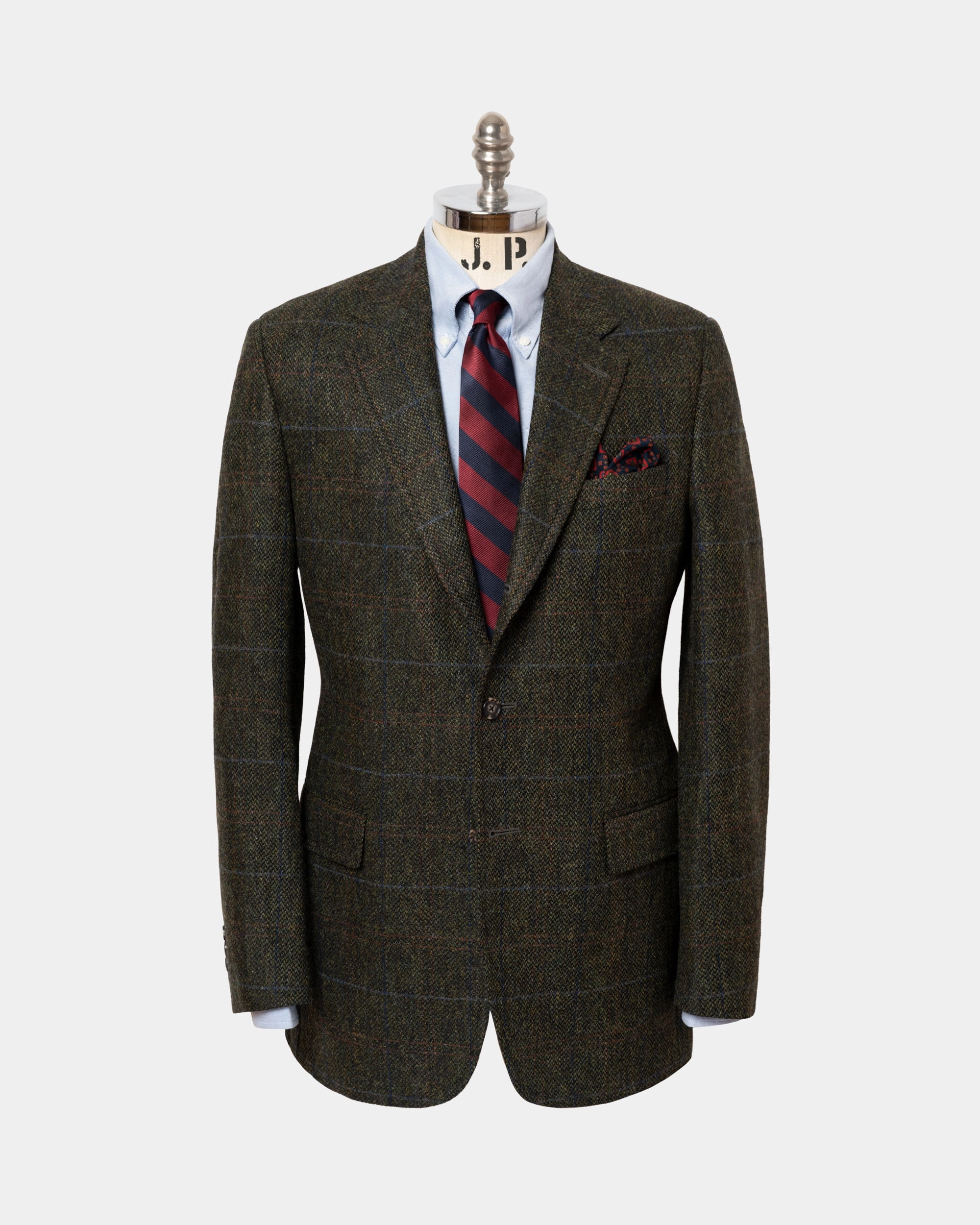 Made-in-Canada Olive Barleycorn with Windowpane Sport Coat Sharp and Clean Custom Fit