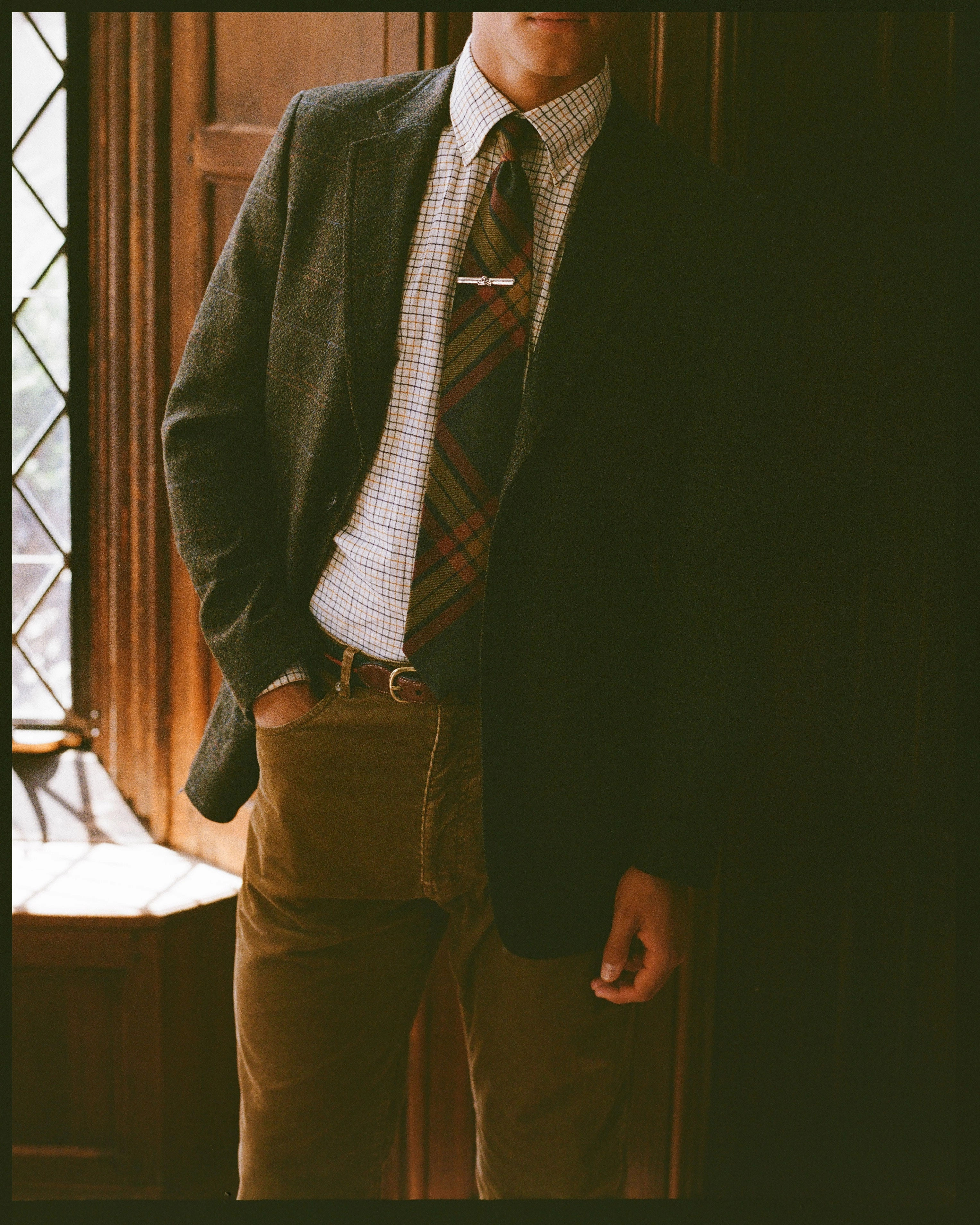 Made-in-Canada Olive Barleycorn with Windowpane Sport Coat Comfort Layer Sleek Layering