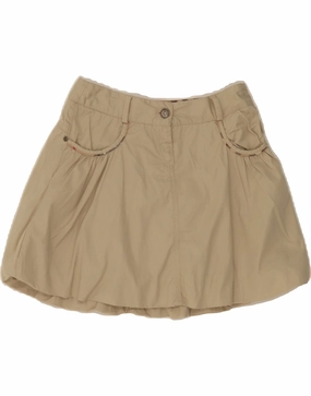 BURBERRY Girls Mini Skirt 9-10 Years W24  Beige Cotton Weekend Feel ComfortFitDesign