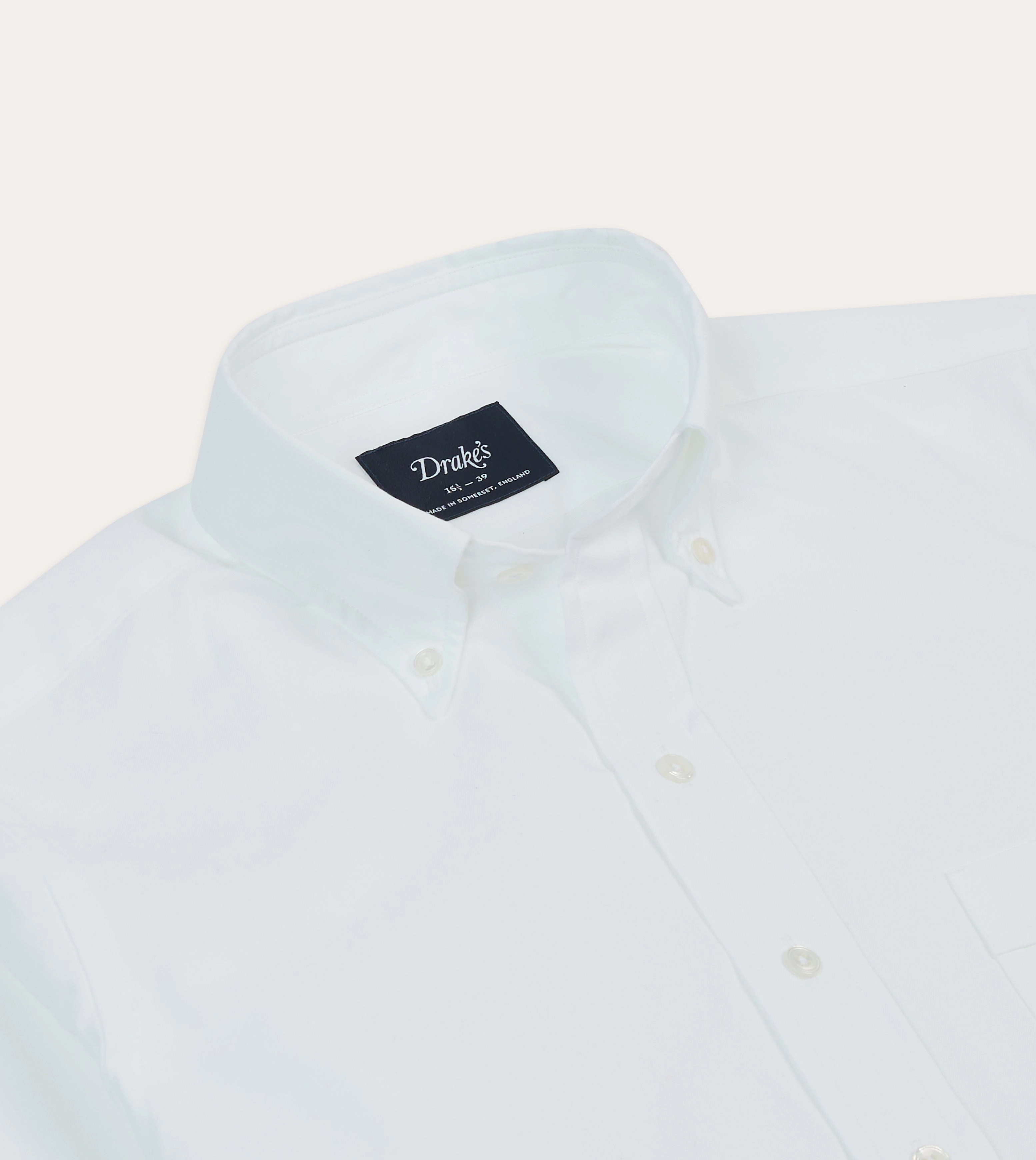 White Pinpoint Oxford Cotton Cloth Button-Down Shirt Casual Comfort Non Iron Fabric