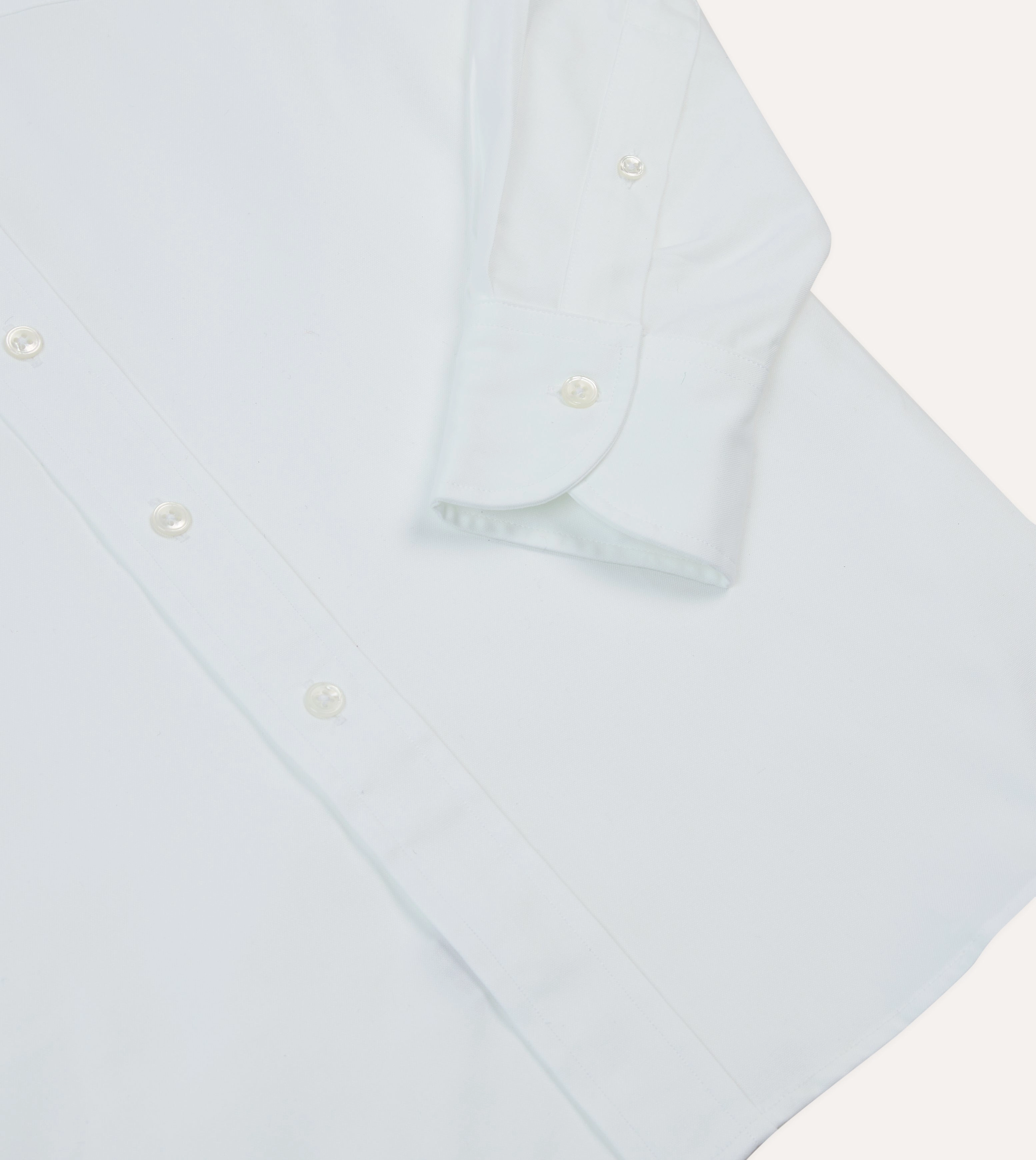 Eco friendly materials Double Stitched Hems White Pinpoint Oxford Cotton Cloth Button-Down Shirt