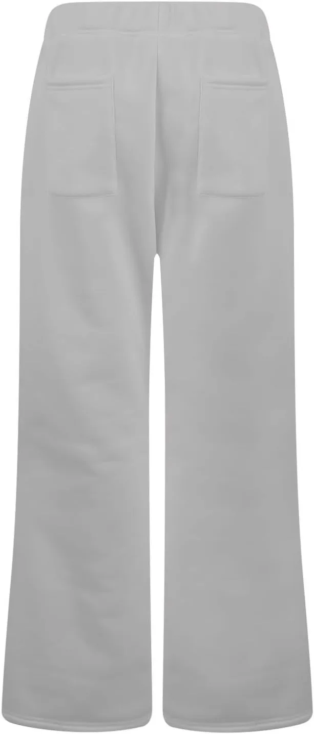 Flare Wide Leg Sweatpants Women Fleece Drawstring Low Rise Jogger Pants Cute Bell Bottom Sweat Pants with Pockets