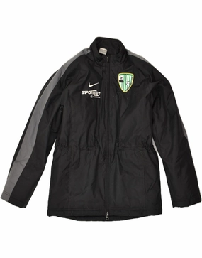 NIKE Boys Graphic Windbreaker Jacket 12-13 Years Large Black Polyester Sport Mode Instance