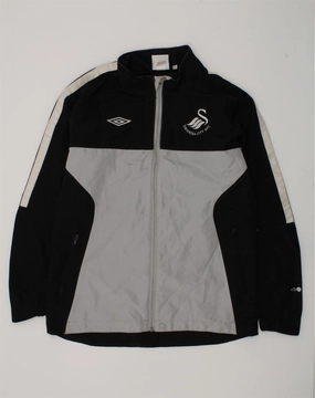 Convertible Collar UMBRO Boys Rain Jacket 11-12 Years Large Black Colourblock Polyester