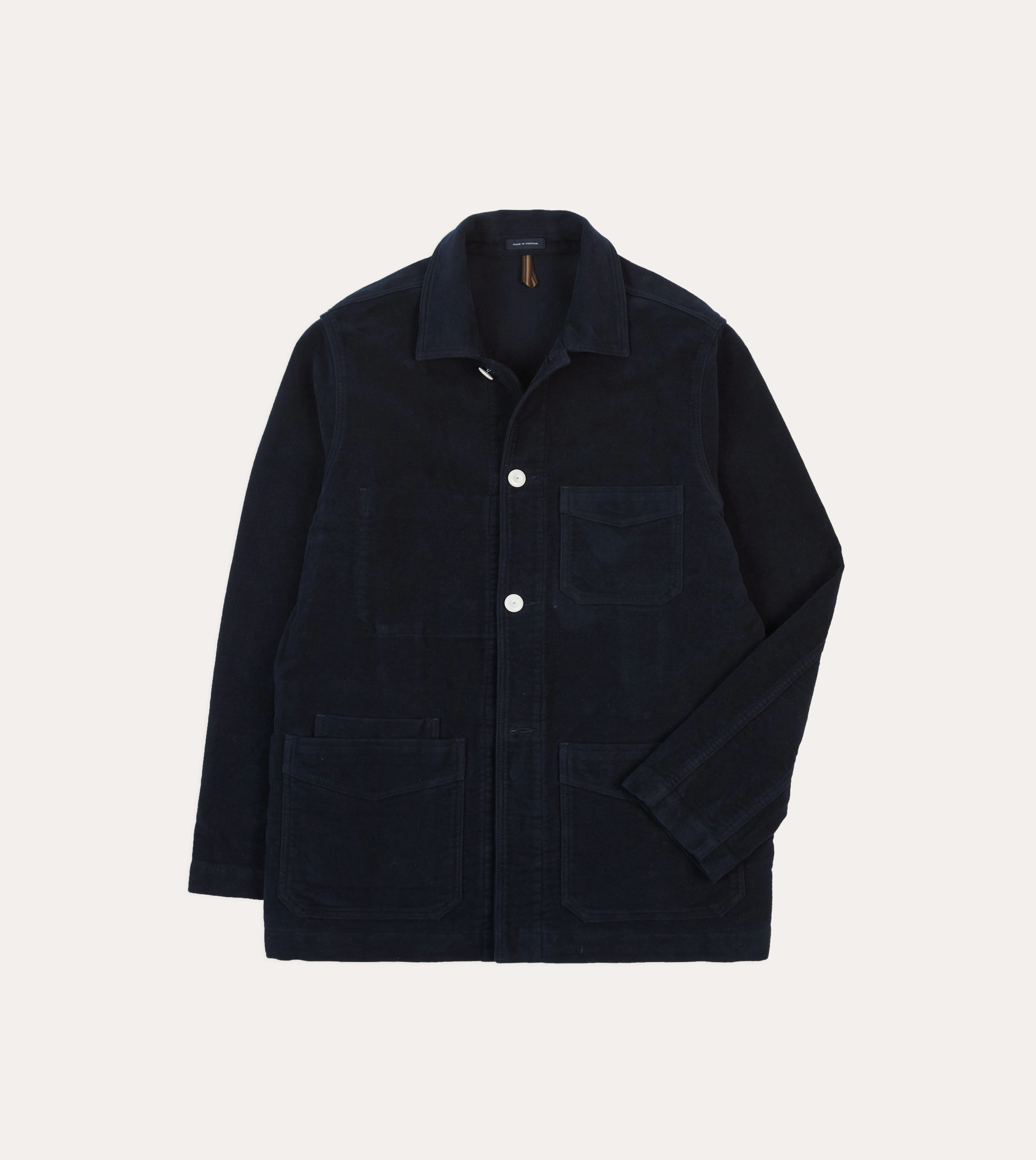 St. JOHN by Drake's Navy Moleskin Five-Pocket Chore Jacket wedding guests Bestow
