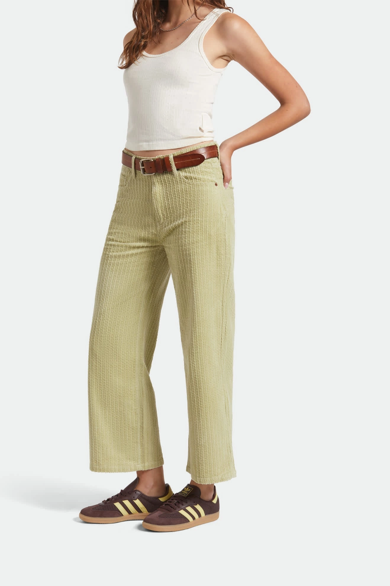 NonRestrictiveFit Reinforced Stitching Margo Cropped 5-Pocket Pant - Elm