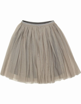 BENETTON Girls Pleated Skirt 11-12 Years 2XL W24  Grey Romantic Mood Layered Fabric