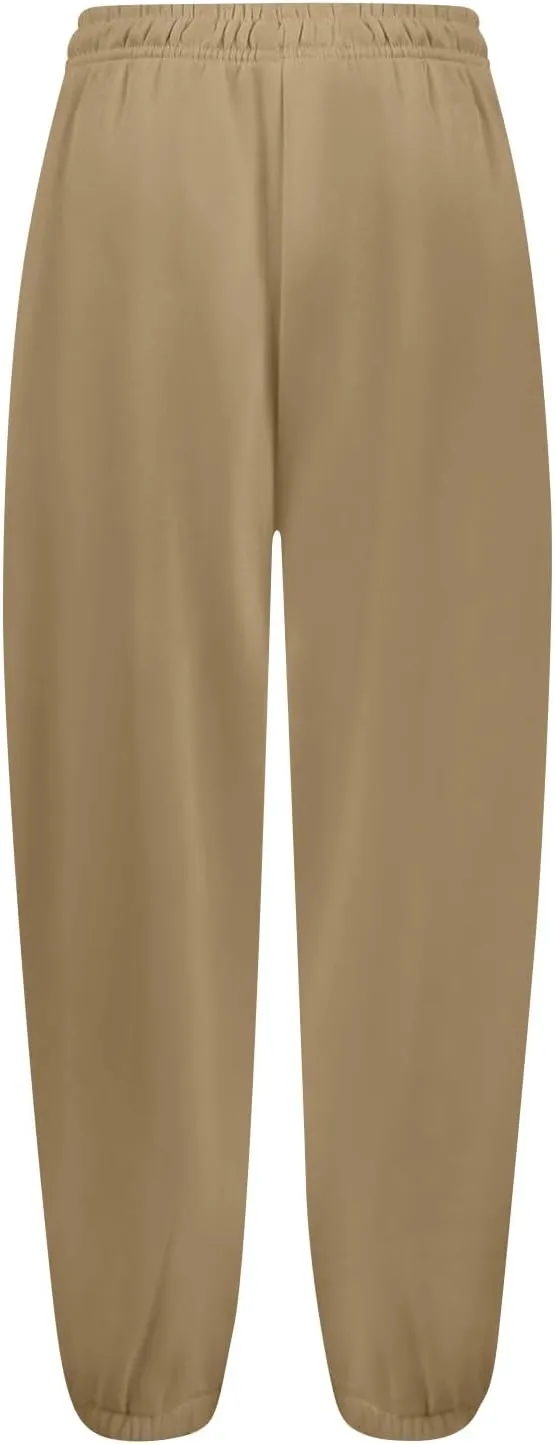 Fleece Joggers for Women, High Waist Baggy Sweatpants with Pockets Drawstring Athletic Hiking Sweat Pants Lounge