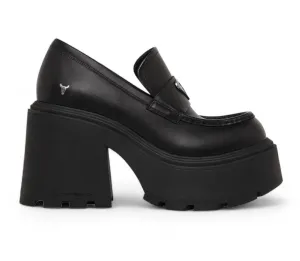 Light Step Comfort Cushion Windsorsmith Black Leather Platform Shoes - Spolied