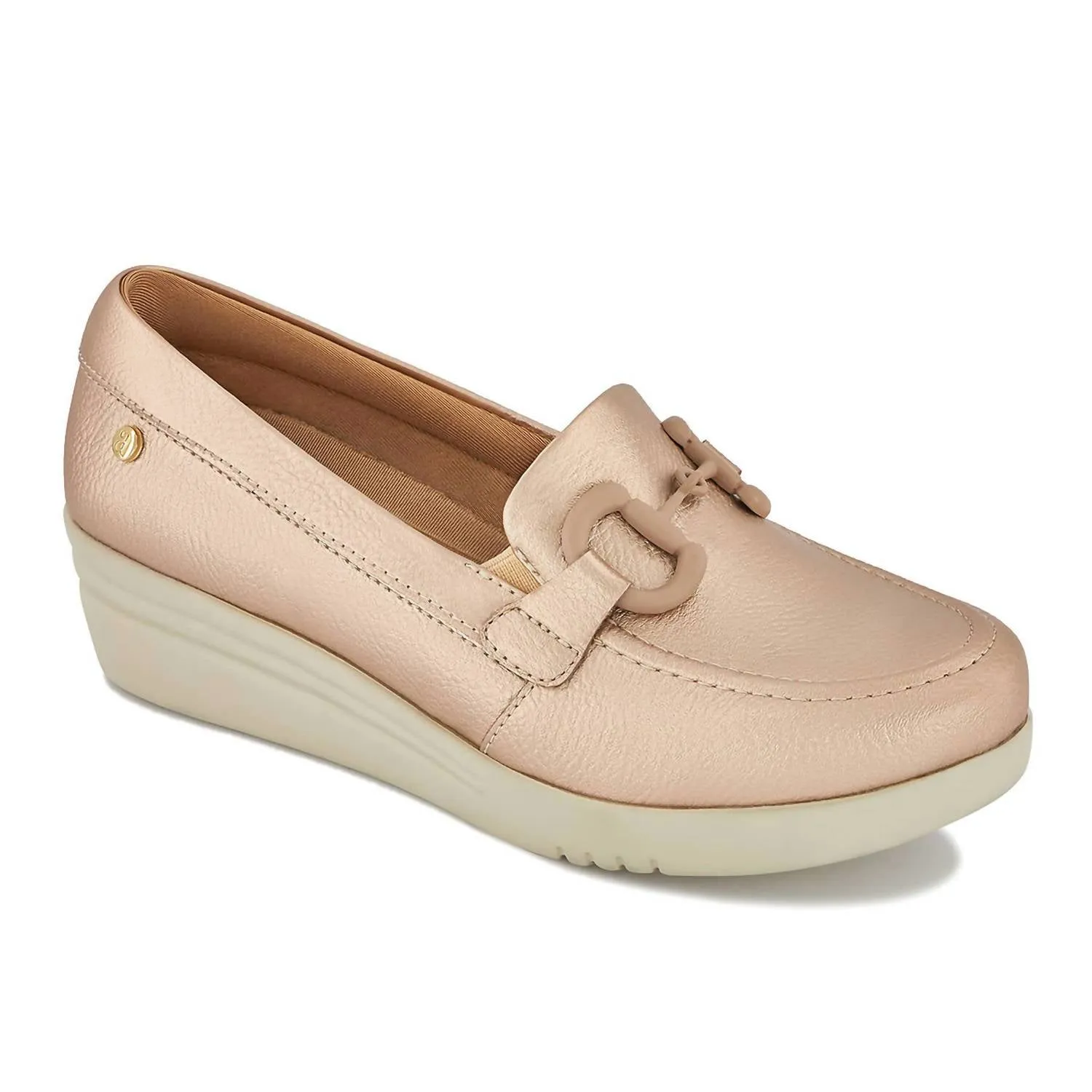 Fashion Trend Women's Wedge Moccasins In Nude