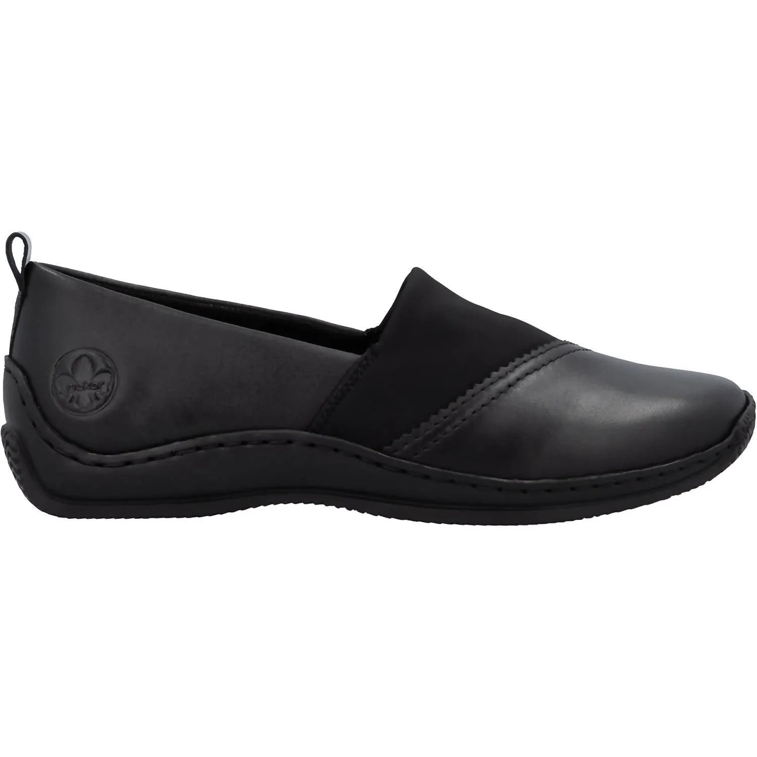 Fashionable Look Women's Stretch Leather Casual Slip Ons Shoes In Black
