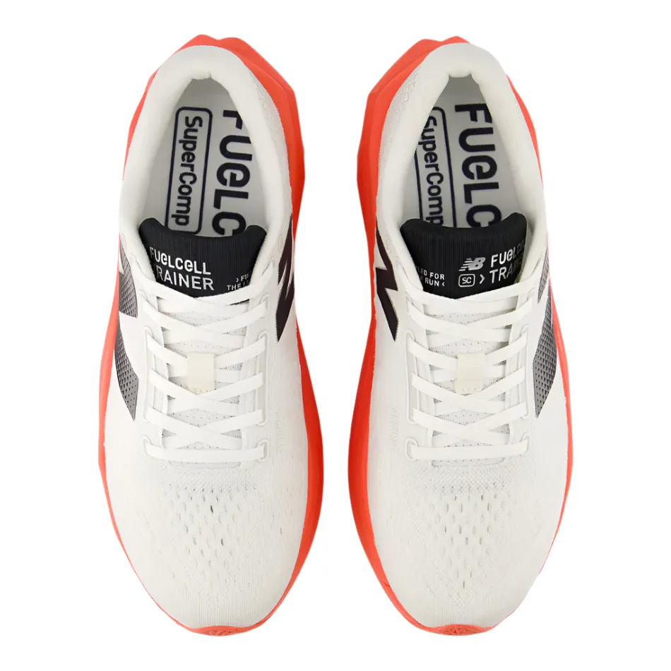 adjustable - straps track - running New Balance Men's Fuelcell Supercomp Trainer v3 Running Shoes in Urgent Red/Sea Salt/Black AW25