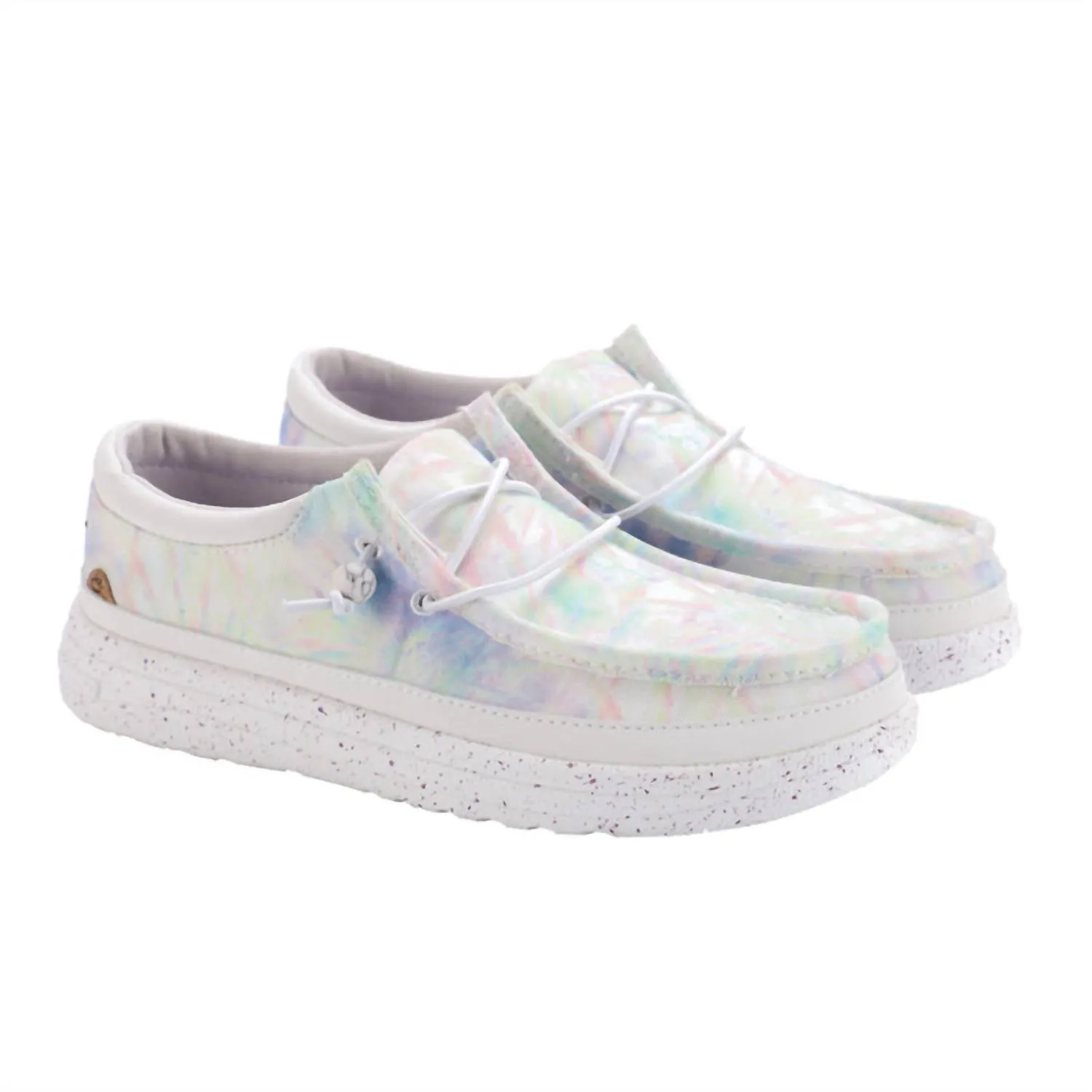 Calm Lane Maia Elastic Tie Loafer In Pastel Tie Dye