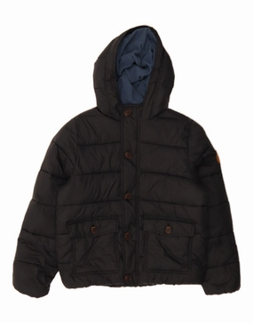 ABERCROMBIE & FITCH Boys Hooded Padded Jacket 15-16 Years Navy Blue Nylon Suspenders
