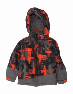 MOUNTAIN WAREHOUSE Boys Abstract Pattern Windbreaker Jacket 3-4 Years Grey Soft Shell Material