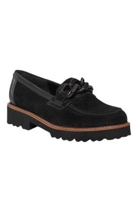 Women's Lug Sole Loafers In Black Velour Cushion Technology Business Meeting
