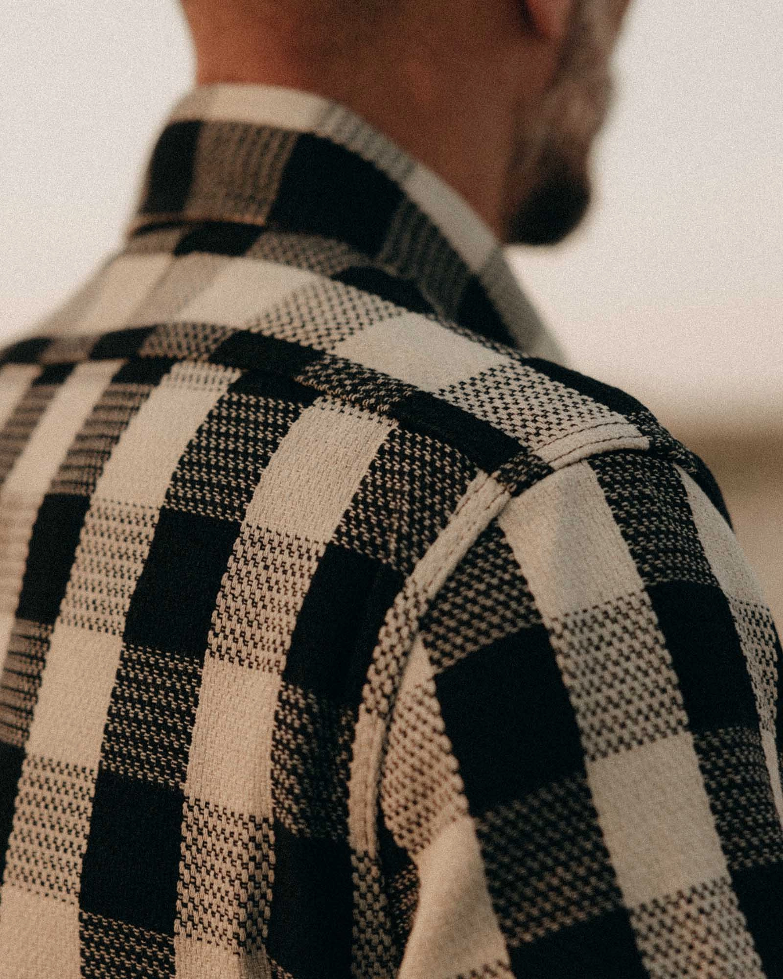 The Division Shirt in Black Indigo Check Twill Weave
