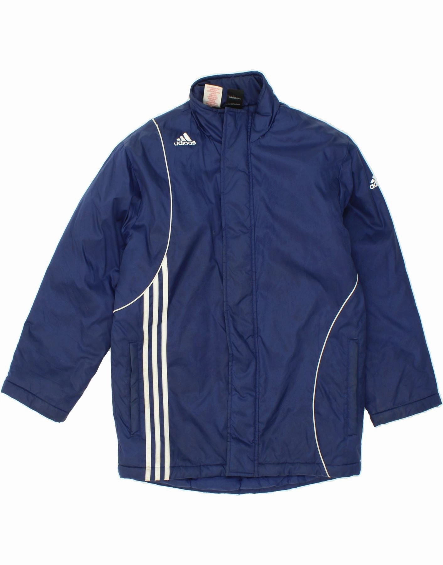 ADIDAS Boys Windbreaker Jacket 11-12 Years Navy Blue Polyester Distribute Oversized Fit
