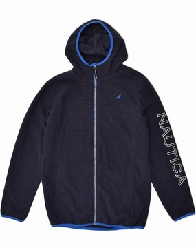 suitable for e commerce popular in Europe NAUTICA Boys Graphic Hooded Fleece Jacket 14-15 Years Large  Navy Blue