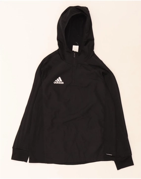 ADIDAS Boys Climawarm Hooded Anorak Jacket 13-14 Years Black Polyester anniversary event
