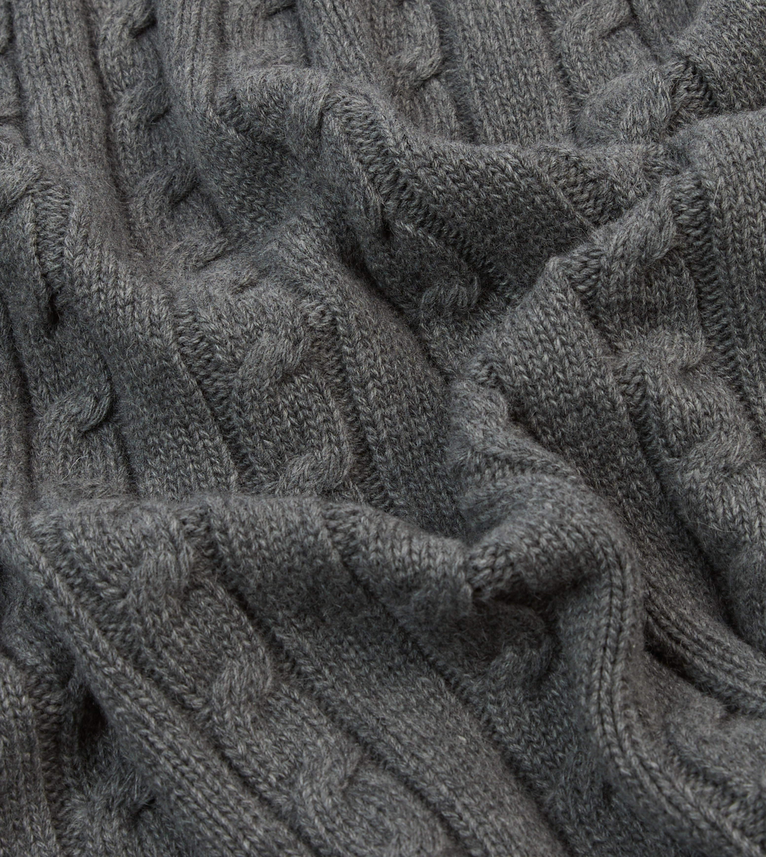Modern Comfort Grey Alpaca Lambswool Cable Knit Sleeveless Cardigan