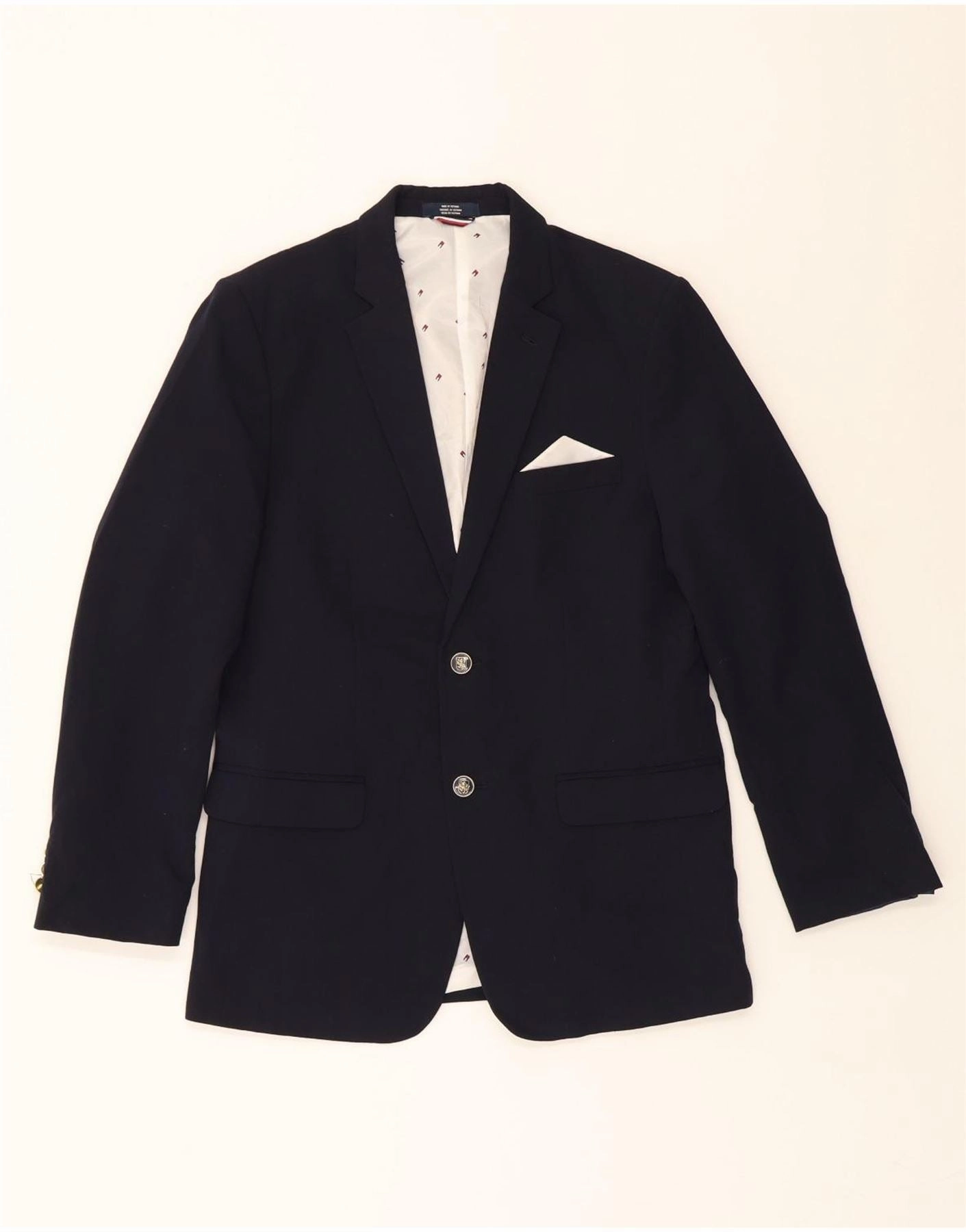 TOMMY HILFIGER Boys 2 Button Blazer Jacket 15-16 Years Black Polyester Windproof Design