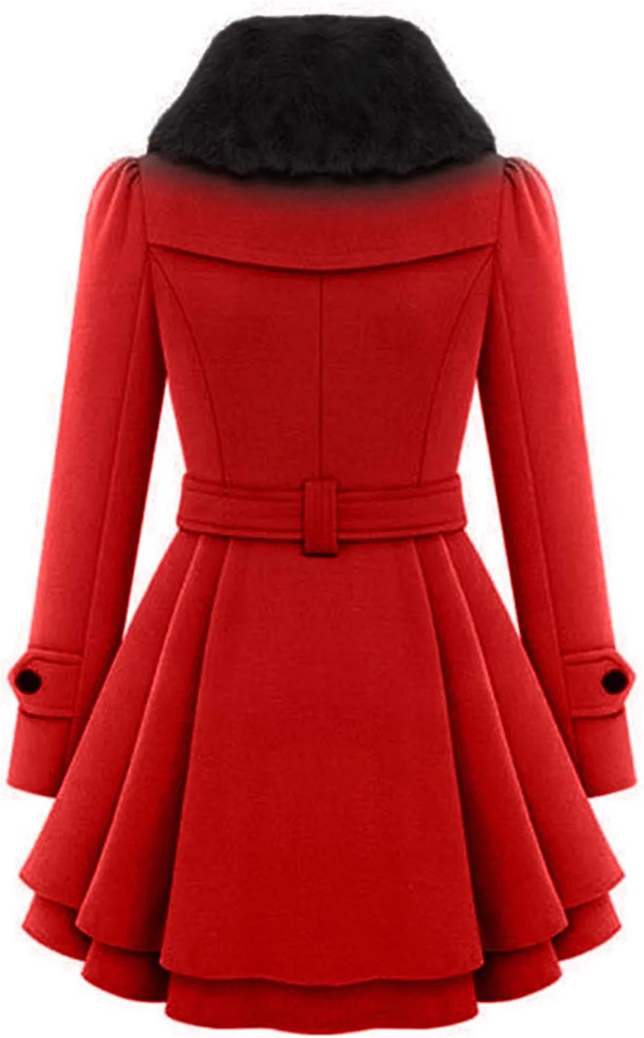 FLITAY Womens Trench Plus Size Casual Pea coat with Belt Hooded Checkered Double Breasted Coat