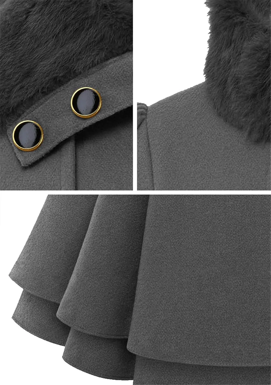 FLITAY Womens Trench Plus Size Casual Pea coat with Belt Hooded Checkered Double Breasted Coat