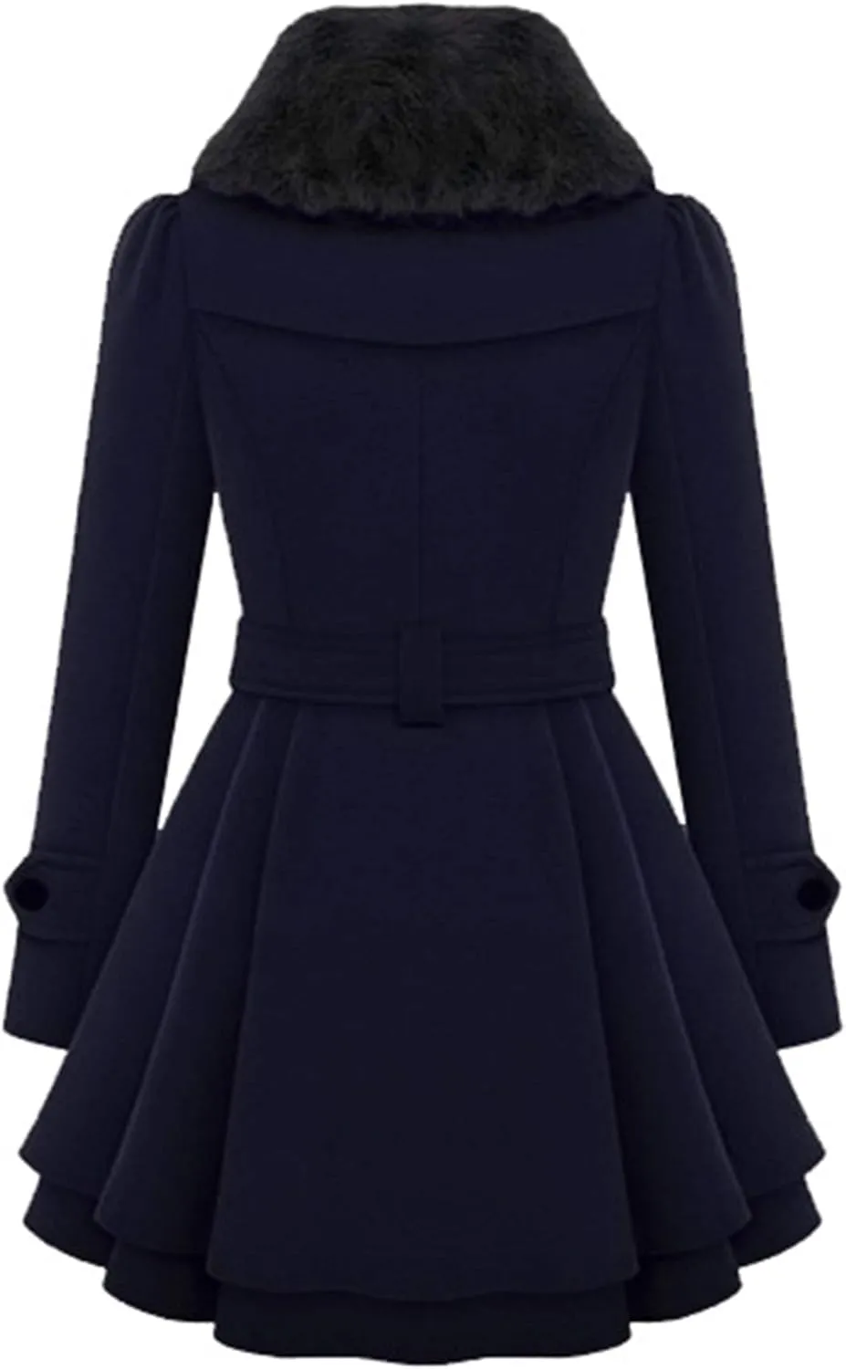 FLITAY Womens Trench Plus Size Casual Pea coat with Belt Hooded Checkered Double Breasted Coat