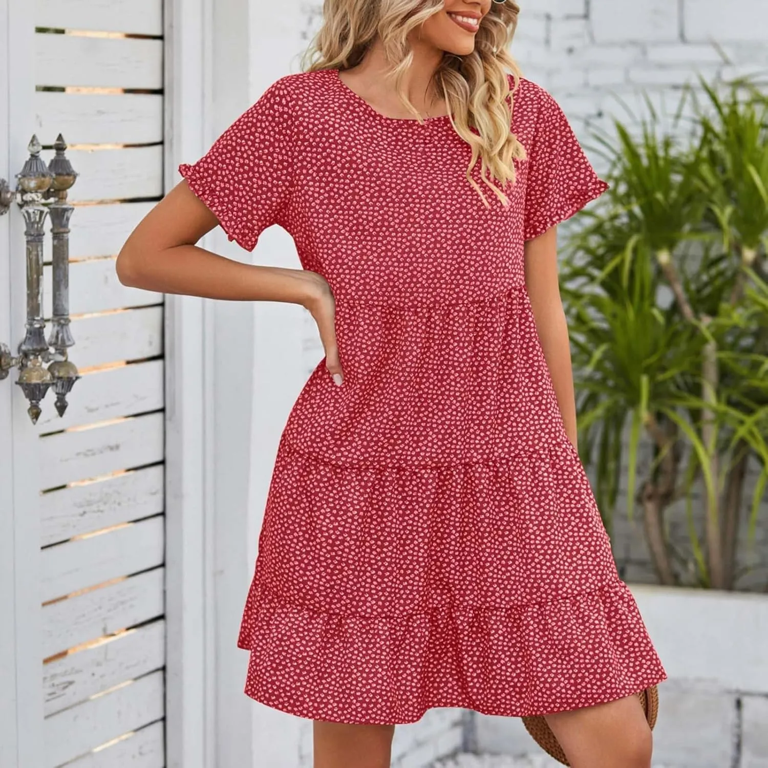 Floral Dress for Women 2025 Spring Summer Dresses for Wedding Guest Over 50 Aline Hawaiian Dress