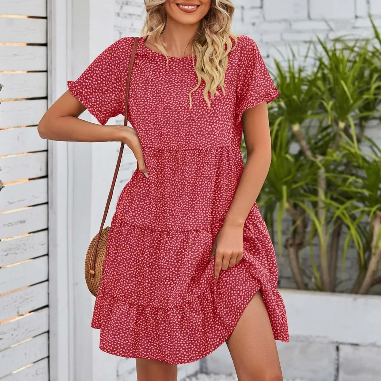 Floral Dress for Women 2025 Spring Summer Dresses for Wedding Guest Over 50 Aline Hawaiian Dress