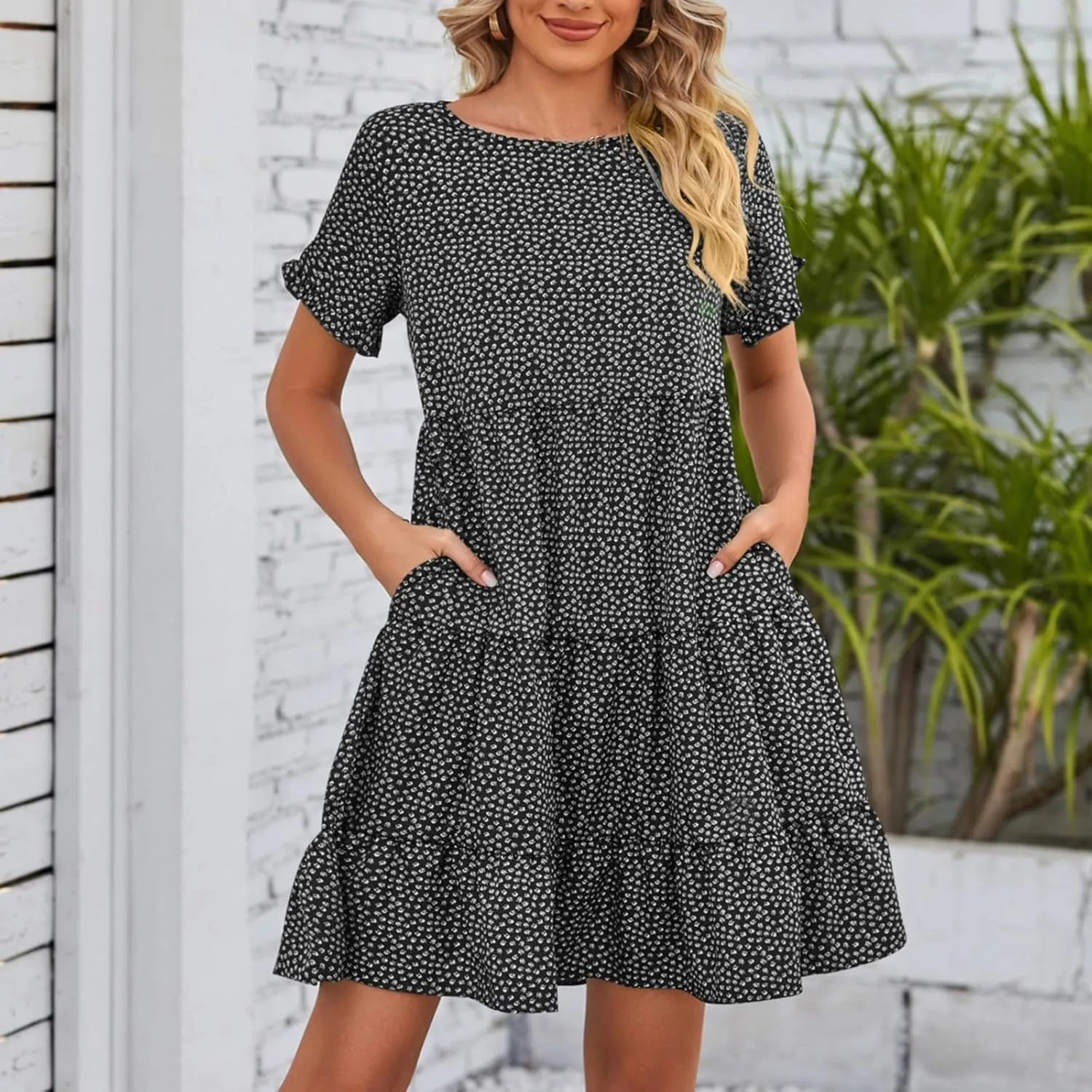 Floral Dress for Women 2025 Spring Summer Dresses for Wedding Guest Over 50 Aline Hawaiian Dress