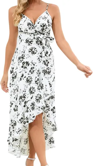 Floral Dresses Ruffle Dress Wedding Guest for Women 2025 Spring Summer Graduation Dresses Sundresses Hawaiian Dress