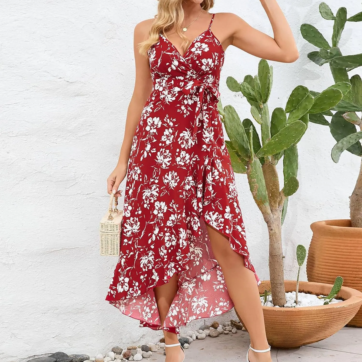 Floral Dresses Ruffle Dress Wedding Guest for Women 2025 Spring Summer Graduation Dresses Sundresses Hawaiian Dress