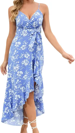 Floral Dresses Ruffle Dress Wedding Guest for Women 2025 Spring Summer Graduation Dresses Sundresses Hawaiian Dress